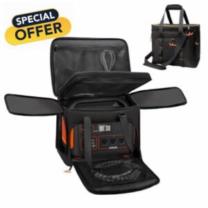 DoubleLayer Travel Carry Case Fit for Jackery Explorer 1000 V2/1000                                                          Portable Power Station Case with Non-slip Bottom