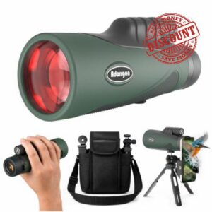 Adorrgon 12x52 Compact Monocular for Adults High Powered for Bird Watching                                                          BAK4 Prism