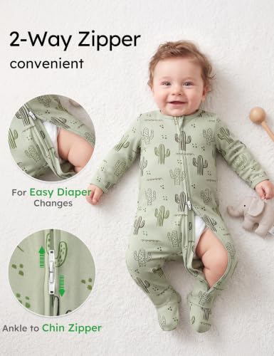 Infant Footie Pajamas for 0-3 3-6 6-9 Months Soft Sleep Newborn Essentials
