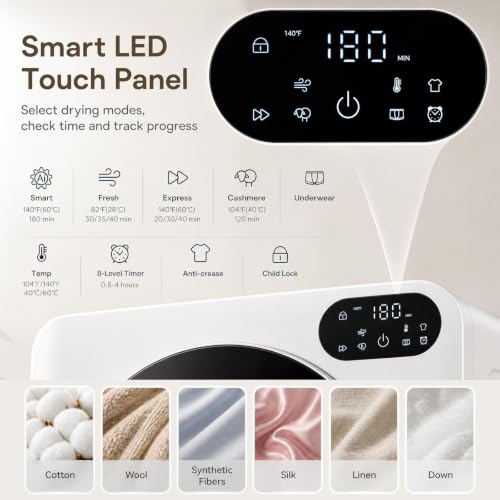 RV Compact Electric Dryer with LED Touch Panel