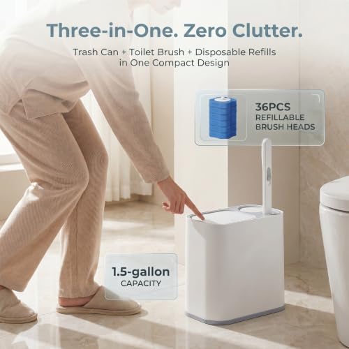 1.5 Gallon Small Garbage Can with Lid and Wheels