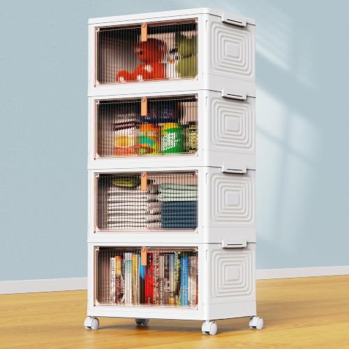 Stackable Storage Bins Plastic Storage Bins with Wheels