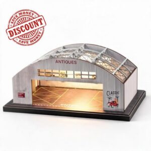 1:64 Scale Industrial Hangar Garage Diorama for diecast Model car Display                                                          Open-roof 1:64 hangar with warm white LED