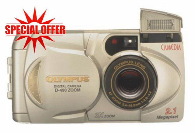 Olympus D-490 2.1MP Digital Camera w/ 3x Optical Zoom (Renewed)