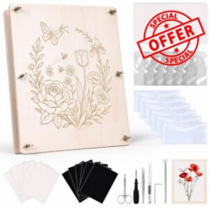 HomdMarket Extra Large 15"x12" Wooden Flower Press Kit - 9 Layers