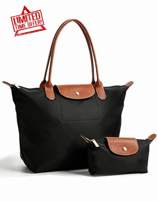 Luckcici 2PCS Tote Bags Set for Women Top-Handle Large Capacity Purse                                                          French Style PU Leather Lightweight FoldableShoulder Hobo Handbag with Zipper for Work