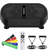 Vibration Plate Exercise Machine, 130 Levels Shake Fitness Vibrating Platform for Lymphatic Drain...