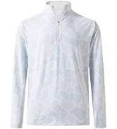 MICHEL ROUEN Mens Quarter Zip Pullover Full Print Long Sleeve Golf Shirt | Performance Lightweigh...