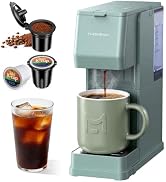 TWOMEOW Single Cup Coffee Maker, Hot and Iced for K-cup Pods and Grounds | Compact Mini Size, Qui...