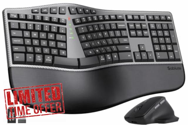 SABLUTE Ergonomic Wireless Keyboard and Mouse