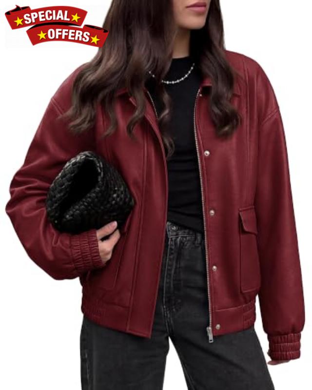 BTFBM Faux Leather Jacket Women Fall Clothes 2026 Zip Up Motorcycle Outwear Long Sleeve