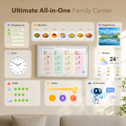 White Smart Digital Calendar Chore Chart