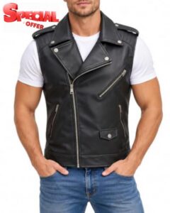Men's Faux Leather Vest Motorcycle Biker Moto Waistcoat                                                          PU leather