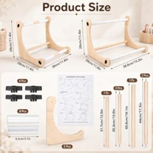 11.8 & 15.3 Inch Wooden Cross Stitch Stand                                                          Adjustable Cross Stitch Holder Durable Embroidery Hoop Holder for Lap or Table Top Stitching