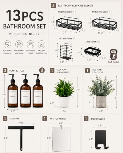 Plant Complete Bathroom Organizers and Storage Bathroom Set for Guest Half Bathroom Inside Shower Farmhouse Home Decor