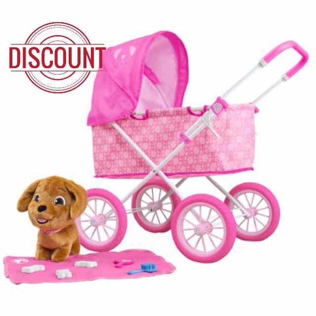 Barbie™ Deluxe Pet Pram Play Set                                                          Foldable Pretend Play Stroller with Plush Puppy & Pet Care Accessories - Pet Parent Role Play Toy for Kids