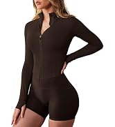 AVGO Women's Workout Jacket Lightweight Zip Up Crop Top Running Sportwear Slim Fit Gym Jackets Wi...