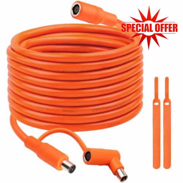 DC 8mm Extension Cable - 30FT 14AWG DC7909 Solar Panel Cable Cord Male to Female with DC8020 Male Adapter Compatible with Aker