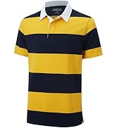 VANLYTK Polo Shirts Striped Cotton Golf Shirts