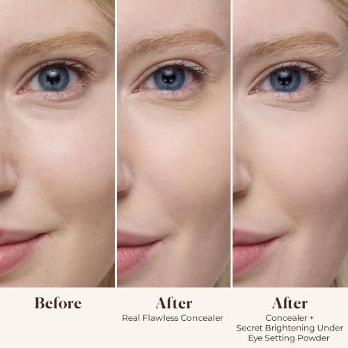 Secret Brightening Powder & Brush Set Under-Eye Brightening Powder with Application Brush