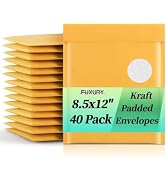 Fuxury Bubble Mailer 6x10" 100 Pack Kraft Padded Envelopes Usable Size 6x9" | Strong Self Seal Pa...