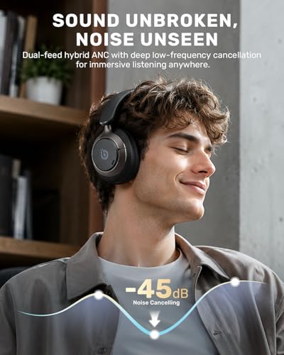 Bluetooth 6.0 Wireless Over Ear Headphones with 360° Spatial Audio