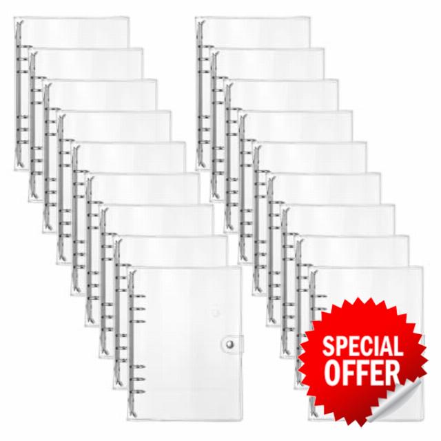 18 Pack Clear A5 Binder 6 Ring