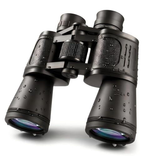 Waterproof Binoculars with Low Light Vision Easy Focus for Bird Watching Hunting Travel Stargazing Cruise with Carrying Bag