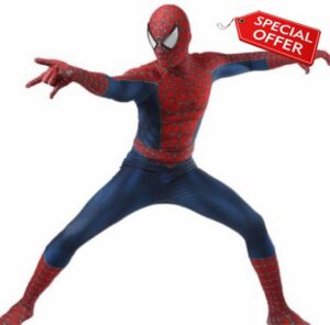 Heroes Mens Bodysuit Halloween Costume - Spandex Jumpsuit with Printed Design and Spandex Mask