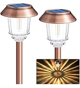 DenicMic Pathway Solar Lights Outdoor Waterproof 8 Pack Halloween Decor | 10 Color Mode LED Stake...
