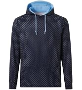 MICHEL ROUEN Mens Hoodies Pullover Golf Lightweight Soft Print Sweatshirt | Contrast Hood with Dr...