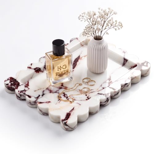 11"x8" Natural Stone for Perfume & Bathroom Calacatta Viola Marble Tray