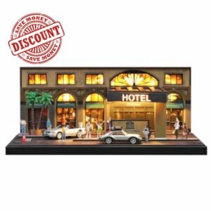 SOCANGJIA1:64 Vintage Hotel Street Diorama (with LED Lights)