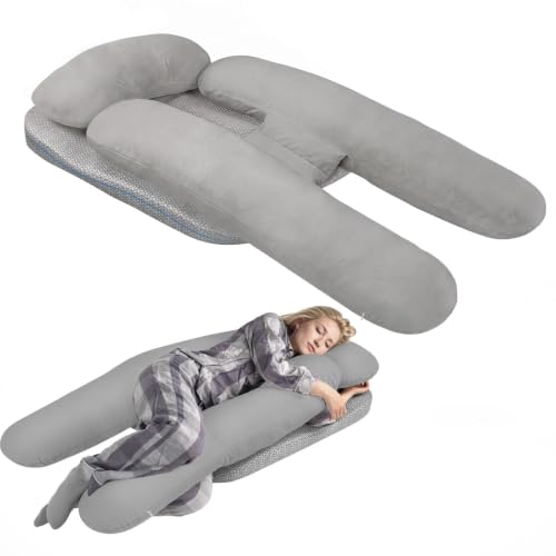H-Shape 3-in-1 Pillow for Adult,Grey Soft Support for Neck