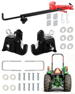GLEDEWEN Upgraded Tractor Quick Hitch System – Cat 1 Three-Point Hitch Adapter with Stabilizer Bar