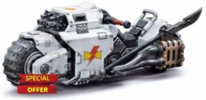 JOYTOY Warhammer 40K White Scars Raider-Pattern Combat Bike - JT4836                                                          High-speed Attack Motorcycle with Detailed Armor Plating