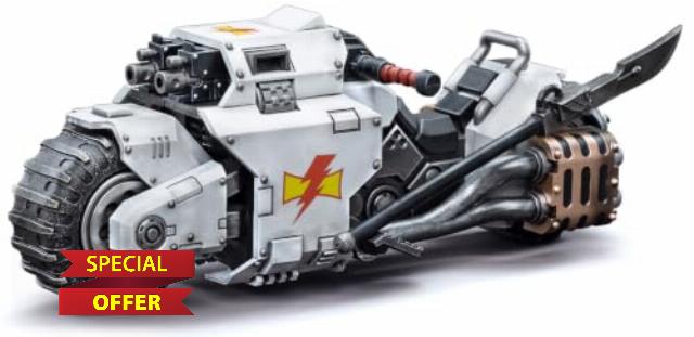 JOYTOY Warhammer 40K White Scars Raider-Pattern Combat Bike - JT4836                                                          High-speed Attack Motorcycle with Detailed Armor Plating