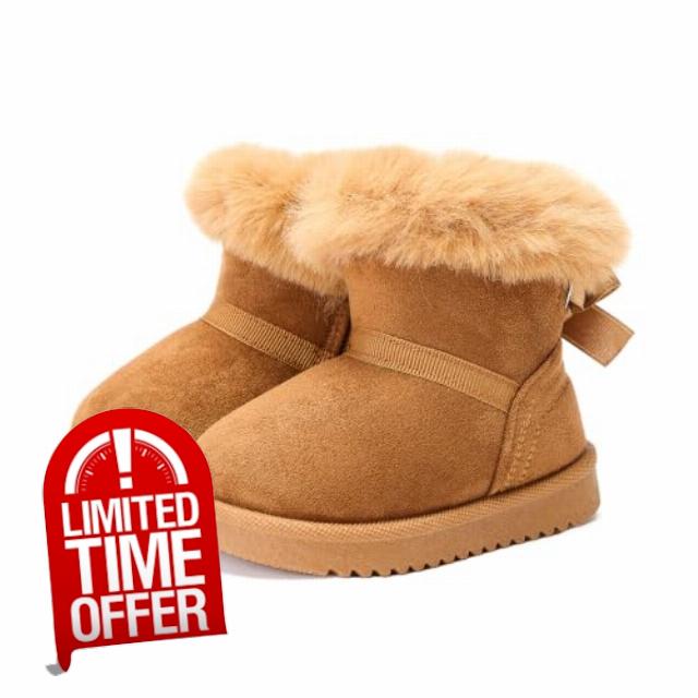 BMCiTYBM Baby Winter Snow Boots Boys Girls Infant Walking for Cold Weather Non-Slip Warm Faux Fur Easy Wear Indoor Outdoor for 6 9 12 18 24 Months Toddler Unisex