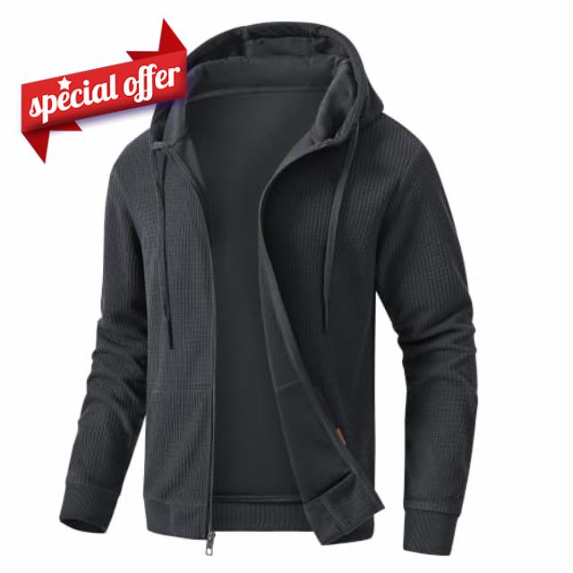 Yundobop Men's Full Zip Casual hoodie Sweatshirt Jacket                                                          Multi Pockets