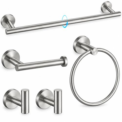 Stainless Steel with 23.6-Inch Bath Towel Bar 5-Piece Brushed Nickel Kit