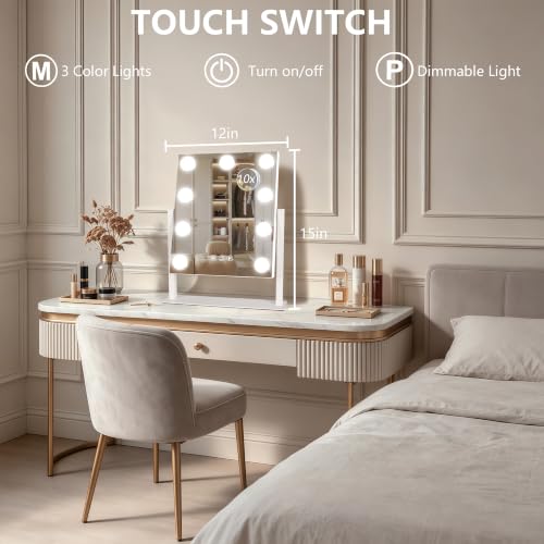 360° Rotating Mirror Hollywood Desk Makeup Mirror with Lights