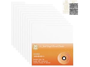 AKONEGE 30 Pack Black Vinyl Record Dividers 12-Inch for LP Album Storage