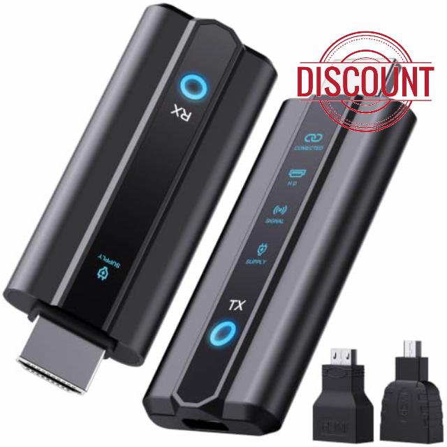 2026 New Huhuve Wireless HDMI Transmitter Receiver Kit 4K Decode 1080P@60Hz                                                          360FT/110M Extender