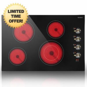 Karinear 30 Inch Electric Cooktop 4 Burners