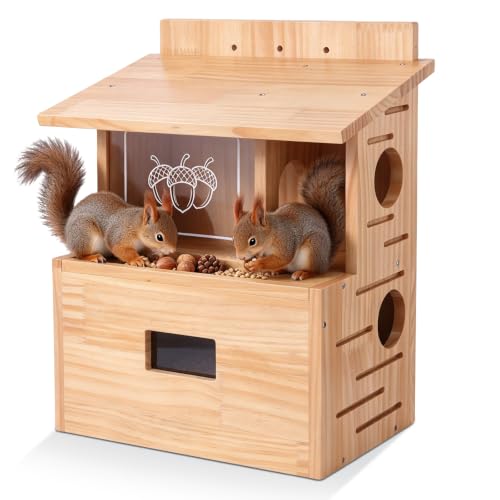 Feeding Squirrel Box                                                          This squirrel nesting box features a feeder