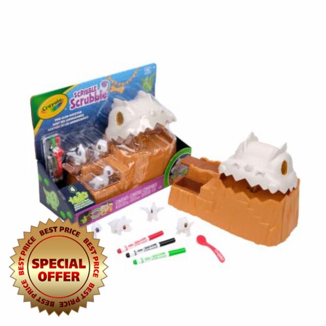 Crayola Scribble Scrubbie Dino Glow Mountain Playset                                                          4 Glow‑in‑the‑Dark Dino Pets with Light‑Up Charging Mountain