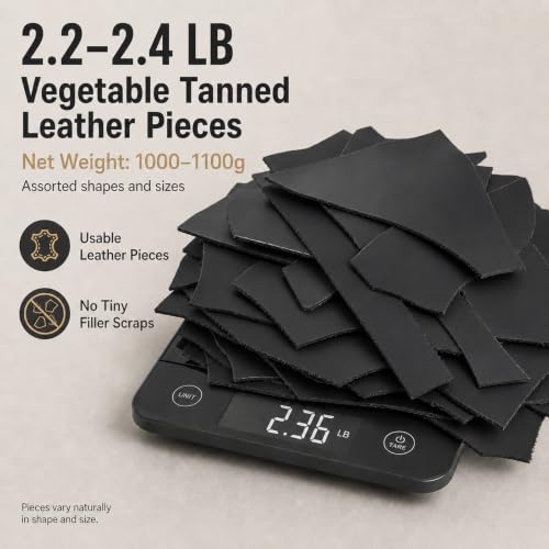 2.5-4mm Thick Black Leather for Crafting Vegetable Tanned Leather