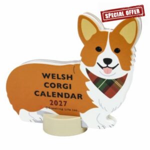 Greeting Life 2027 Calendar Animal Die Cut Corgi Tabletop C-1799-ET