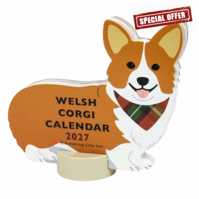 Greeting Life 2027 Calendar Animal Die Cut Corgi Tabletop C-1799-ET