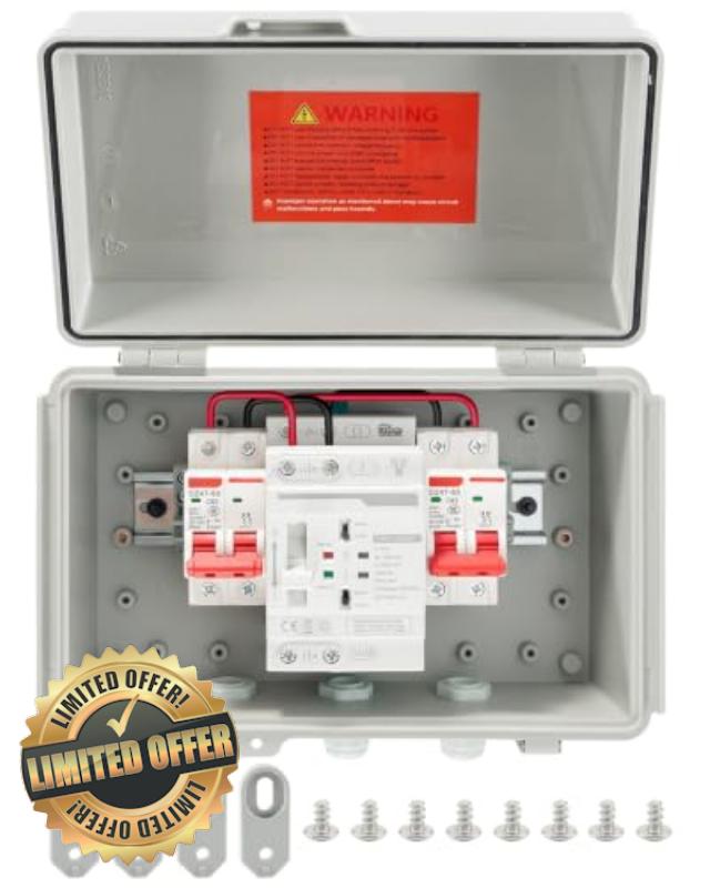 ATS AC Automatic Transfer Switch 2P 63A 220V with Circuit Breaker                                                          50ms Fast Switching